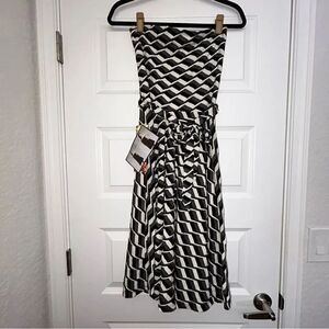 New, Lapis Strapless A-Line Convertible Skirt Dress